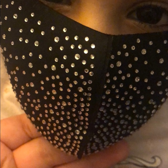 Black rhinestone mask breathable boutique … - Picture 7 of 7